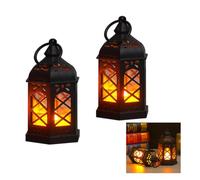 dijiusidy 2pcs Flickering Candlelight Lantern For Home And Garden European Style Decorative Lanterns Decorative Indoor Size, black*2PCS