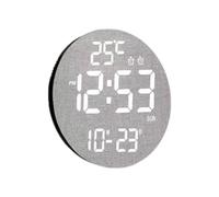 dijiusidy Accurate Timekeeping Wall Clock With Temperature Detection ABS With Battery Electronic Led Clock Digital Wall, White cloth