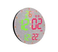 dijiusidy Accurate Timekeeping Wall Clock With Temperature Detection ABS With Battery Electronic Led Clock Digital Wall, RGB black cloth cove