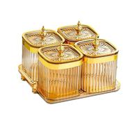 dijiusidy Appetizer Serving Tray Multi Grids Structure For Snacks Dried Fruits And Nuts Fresh Candy Nuts Dish With Lid Divided Serving Platter Dried Fruit Snack Tray, Brown, 4 grids