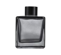 dijiusidy Aromatherapy Bottles - Well-being With Natural Scents Empty Square Shape Fragrance Glass Diffuser Glass Anti Slide, 200mL Smoke Grey