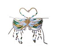 dijiusidy Bead Body Chain Necklaces Bra Chain Jewelry Fit Comfortable And Stunning For Music Festival Monsters Bust Size Of 64cm/25.20inch Bead Body Necklaces Bra Jewelry