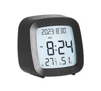 dijiusidy Bedside Alarm Clock With Indoor Temperature Reading And Snooze Feature Office Bedroom And Travel Ringing Will Continue To Sound Digital Alarm Clock With Indoor, Black, 8.2x4.7x8cm