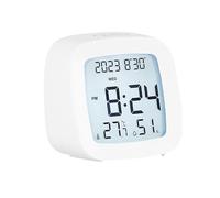 dijiusidy Bedside Alarm Clock With Indoor Temperature Reading And Snooze Feature Office Bedroom And Travel Ringing Will Continue To Sound Digital Alarm Clock With Indoor, White, 8.2x4.7x8cm