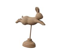 dijiusidy Bunny Ornament Figure Tabletop Decoration Elegant Wood Rabbit Figurine Attention Grabbing Table Art Piece Decorative Home Office Table Art Rabbit Figurine, Brown, 21.3x17cm