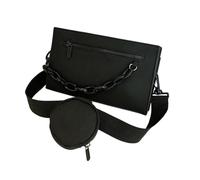 dijiusidy Casual Shoulder Bag Lightweight PU Leather Adjustable Zipper Closure Big Pocket for Travel Shopping and Outdoor Fun Man Bags Crossbody Shoulder Travel, Black