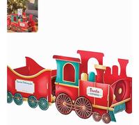 dijiusidy Christmas Train Gift Box, DIY Santa’s Gifts Train, Christmas Train Gifts Holder, Cardboard Santa Express Train for Presents and Treats, Santa Gift Trains Decor for Xmas (Type A & 100*38cm)