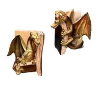 dijiusidy Dragon Bookends Dragon Book Ends Animal Statue Sculpture Non Skid Addition To Bookshelf Or Study Suitable For Adding Of Fantasy To Bookshelf. Made Environmentally Friendly Resin