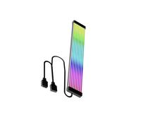 dijiusidy Flexible ARGB Motherboard Power Supply Cable Power Extension Cable Desktop Computer Integration With LED Light Strip 5V 3Pin ARGB LED Light Strip Bar Extension, Black 8 Strips, 23.5x1cm