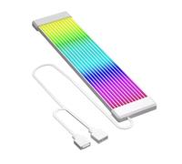 dijiusidy Flexible ARGB Motherboard Power Supply Cable Power Extension Cable Desktop Computer Integration With LED Light Strip 5V 3Pin ARGB LED Light Strip Bar Extension, White 12 Strips, 23.5x1cm