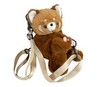 dijiusidy Large Capacity Plush Daypacks Panda Backpack School College Work Cute Animal Backpack Travel Daypacks Bag Lightweight Casual Birthday With Zipper Cute Fashion School Bag, Brown, S