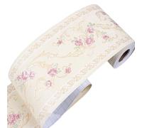 dijiusidy Life to Room with 3D Pattern Wall Removable Stickers PVC Self Adhesive Kitchen Bathroom Sticker Wall Borders Sticker, Beige Floret