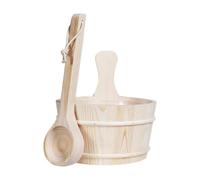 dijiusidy Luxury Sauna Bucket Ladle Kit Unique Bathroom Essentials to Spa Experience Or Round Wooden Planter/Pot. Kindly RemindPlace Bucket Ventilated Place After Using