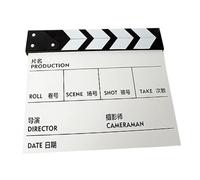 dijiusidy Mini Durable Wooden Clapper Board Slateboard Smooth Easy To Clean Popular Choice For Studio Photography Professional Movie Film Directors Clap Board, Chinese White, 20x20cm