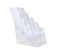 dijiusidy Non Slip Acrylic Brochure Holder Wall Mount Slanted Back Solution For Pamphlet Flyer Document Storage In Offices Clear Countertop Organizer Exhibition Office Home , clear , A6 4 Tier