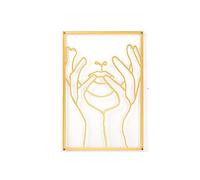 dijiusidy Nordic Decoration Simple Painting Female Line Ornament Drawing Metal Art Household Adornment Living Room Bedroom, Gold, Face