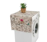 dijiusidy Refrigerator Clean And Dust-Free With Machine Washable Cover Machine Cover Polyester Dust Cover Washing Double, big black flower,1, 55 * 130cm