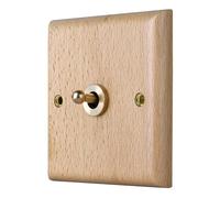 dijiusidy Solid Wood Panel Switch Vintage Style Not Changing Color Wide Applications Solid Wood Retro Light Switch Plate