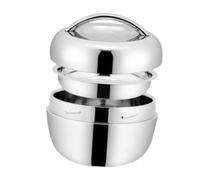 dijiusidy Stylish Insulated Lunch Box Portable Food Warmer Container Modern for Hot Food Suitable for Everyone On Go Stainless Steel Thermal Lunch Container Box, Silver, 1L