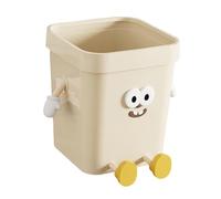 dijiusidy Waste Can Modern Trash Container Attractive Creative Cute Trash Bin Unique Characteristics Brighten Up Any Space Wastebasket Open Top Garbage Can Container, Beige, Large Sitting