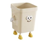 dijiusidy Waste Can Modern Trash Container Attractive Creative Cute Trash Bin Unique Characteristics Brighten Up Any Space Wastebasket Open Top Garbage Can Container, Beige, Large Standing