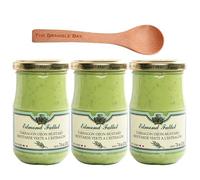 Dijon Mustard Bundle includes Edmond Fallot Dijon Mustard with Tarragon Pack of 3 x 105g, Wooden Spoon