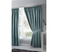 'Dijon' Thermal and Blackout Fully Lined Pencil Pleat Curtains Fusion Duck Egg Blue 229cm width x 137cm drop