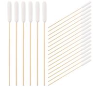 DIKACA 100pcs Long Cotton Swabs for Dogs and Cats Soft Cotton Head with Wooden Handle Gentle Ear Cleaner Tool for Pet Earwax Removal Wound Care and Craft Projects Suitable for All