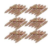 DIKACA 100pcs M5x30 Double Threaded Self Tapping Screws Metal Wood Screws Furniture Hardware for Cabinet Shelf and Table Leg Attachment