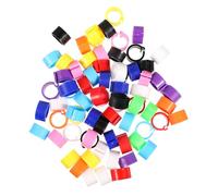 DIKACA 100Pcs Plastic Pigeon Foot Bands Leg Rings Identification Rings Mixed Colors for Racing and Breeding Birds