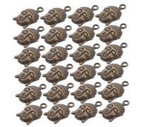 DIKACA 100pcs Vintage Buddha Head Beads for Jewelry Making Metal Alloy Tibetan Pendant Charms with Holes Retro Spacer Beads for Bracelets Keychains and DIY Crafts