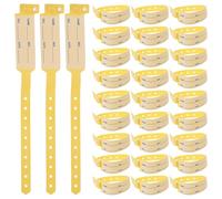 DIKACA 100Pcs Yellow Medical Identification Wristbands Disposable Adult Patient Id Bracelets Nursing Hospital Wrist Id Bands for Men Women