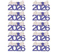 DIKACA 10pcs 2026 Graduation Lapel Pins Zinc Alloy Brooches Metal Cap Badges for Students Teachers Clothes Bags Backpack Decoration