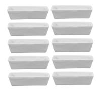 DIKACA 10pcs Ceramic Burning Holder Lab Weighing Boats High Temperature Resistant Crucible Dishes for Experimental Ash Storage and Powder Measurement