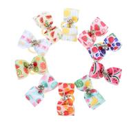 DIKACA 10Pcs Dog Cat Hair Bowknot with Rubber Bands Pet Hair Accessories for Puppies and Kittens Fancy Grooming Bows for Parties Weddings Holidays and Daily Decoration