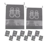 DIKACA 10pcs Drawstring Shoe Storage Bags Thickened Non-Woven with Clear Window Large Small Portable Organizer Pouches for Travel and Home Shoe Protection