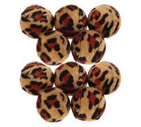 DIKACA 10Pcs Interactive Cat Multipack - Leopard Print Fabric Balls for Indoor Kittens - Kitten Exercise and Chew for Play and Fun