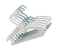 DIKACA 10Pcs Retractable Clothes Hangers Non-slip Skid Resistance Organizer for Nursery Closet Multi-use Clothes Storage and Drying Blue and White