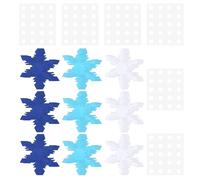 DIKACA 120pcs Snowflake Paper Cutouts with 120 Adhesive Dots, 3-Color Double-Sided Snowflake Decorations for Winter Classroom Bulletin Boards, DIY Holiday Crafts and Party Supplies
