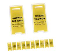 DIKACA 12pcs Acrylic Office Memo Holder Clips with Funny Caution Overstimulated Signs Creative Note Clip Stands for Desk Paper Management Decorative Sign for Busy Workspaces and