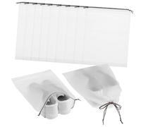 DIKACA 12pcs Semi-Clear Drawstring Shoe Storage Bags Travel Shoe Covers Lightweight Organizer Pouches for Luggage Packing Convenience and Easy Closure