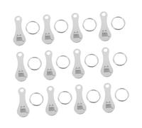 DIKACA 12pcs Stainless Steel Shopping Trolley Tokens Key Rings Rounded Easy Pull Design Keychain for Supermarket Carts Reusable Coin Tokens for Quick Cart Release