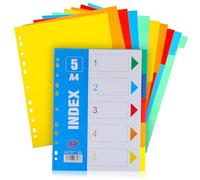 DIKACA 15pcs Multicolor PP Binder Dividers with Write Erase Tabs Lightweight Plastic Index Dividers for Ring Binders Notebooks Planners Compatible with Various
