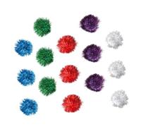 DIKACA 15pcs Sparkle Ball Cat Pet Teaser Interactive Playthings for Indoor Cats Kitten Exercise and Furniture Scratch Prevention Random Color
