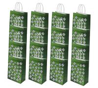 DIKACA 16pcs Football Kraft Paper Gift Bags with Handles Soccer Party Favor Bags for Birthday Shower Halloween Christmas and Thanksgiving for Treats Prizes and Presents