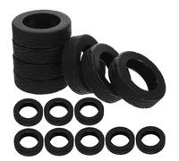 DIKACA 16pcs Silicone Luggage Wheel Protectors Black Covers Noiseless Shock Absorption Travel Suitcase Accessories for Wheel Damage Prevention