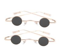 DIKACA 2 Pairs Retro Round Sunglasses for Men Women Lightweight Fashion Accessories for Summer Beach Party Birthday Photo Shoot