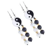 DIKACA 2 Pairs Tai Chi Drop Earrings for Women Bagua Dangle Accessories Lightweight Creative Design for Weddings Daily Wear and Special Occasions