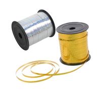 DIKACA 2 Rolls Glitter Balloon Ribbon Yards Each Durable Sparkling Curling String for Party Decorations Gift Wrapping Wedding DIY Crafts Gold and Silver Craft Packaging Ribbon