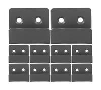 DIKACA 20pcs Ceramic Tile Hanging Brackets with Square Flat Steel Hooks 10mm Inner Slot Metal Fasteners for Wall Display Grey Tile Holders